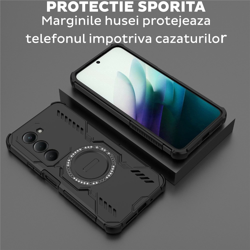 Husa pentru Xiaomi Redmi 15 4G / Redmi 15 5G DaDen® ArmorMag, Magsafe, Antisoc, Calitate Premium, Protectie Superioara, Negru
