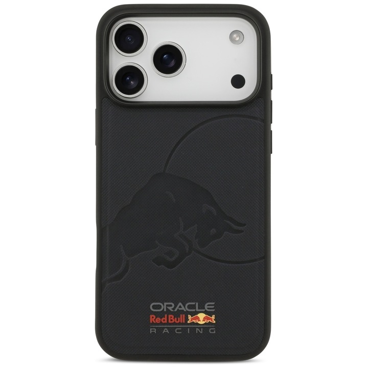 Калъф Red Bull Meshed Debossed Bull с MagSafe, съвместим с iPhone 17 Pro Max, Черен