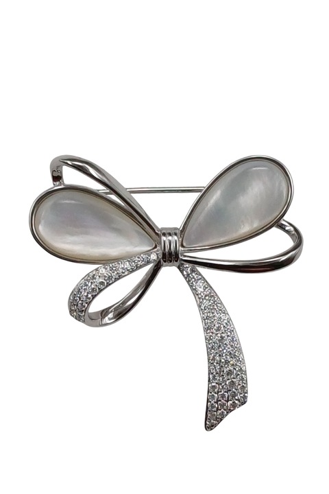 Brosa din argint 925 TSR, cu pietre zirconiu si sidef model 1TLX3