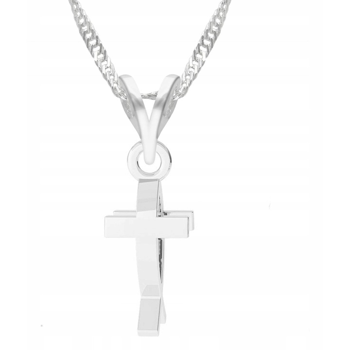 Nyaklánc medállal, Larezo, Kereszt, 925 ezüst, kövek nélkül, 1 x prémium ékszerdoboz, ideális ajándékba, 0.3 g, hossza 45 cm, ezüst