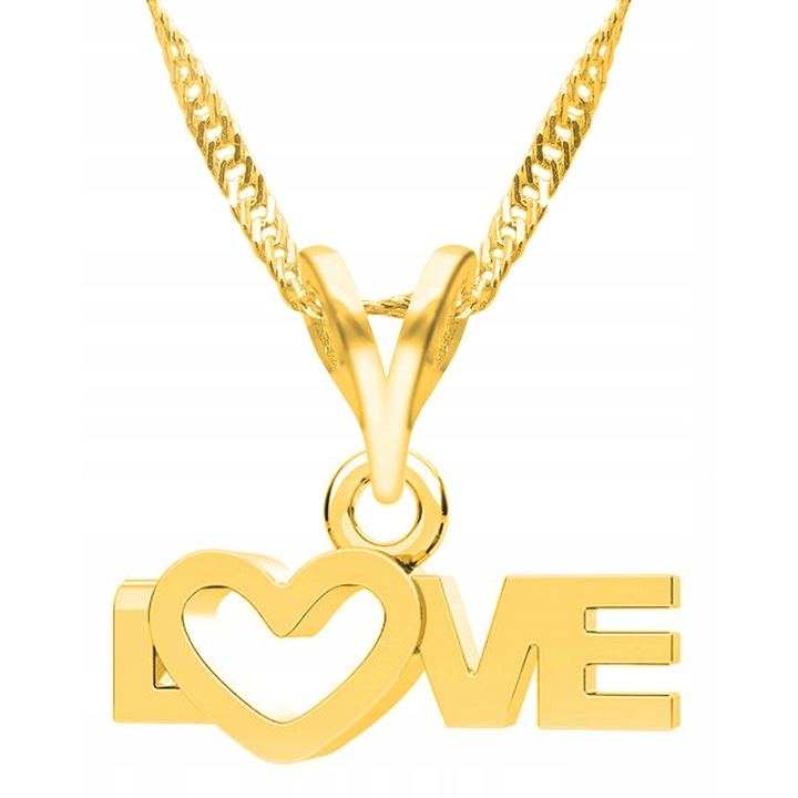 Nyaklánc medállal, Larezo, Szív, 925 Ezüst, Kövek nélkül, 1 x Prémium Ékszerdoboz, Ideális Ajándék, 0.3 g, Hossz 45 cm, Arany