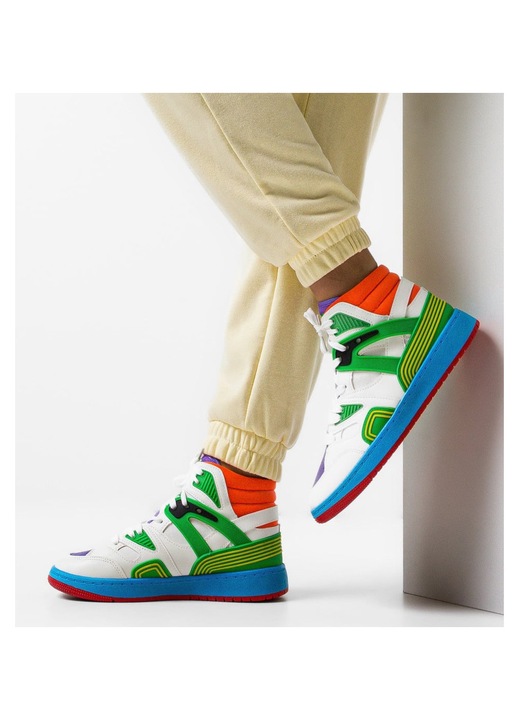Pantofi sport dama Ruben Verzi, Verde/Mov