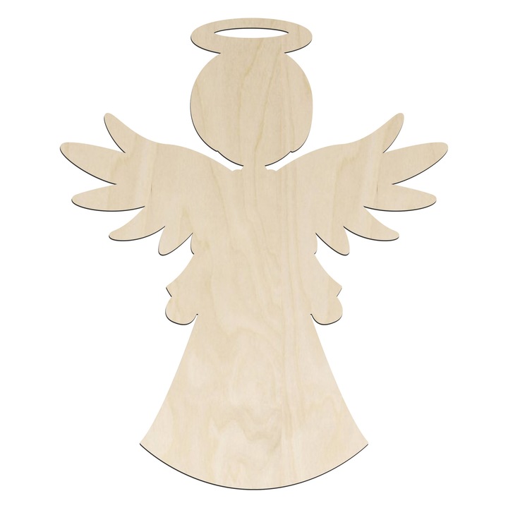 Set 10 ingerasi din Lemn pentru Craciun, SMX Design, Natural, 10cm