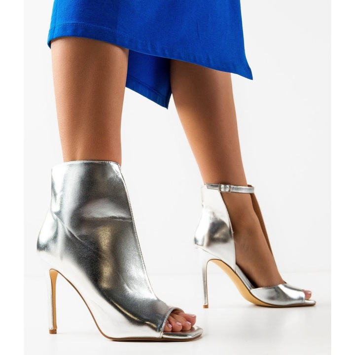 Botine dama Abigail Argintii, Argintiu