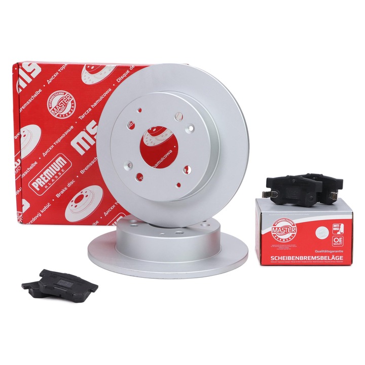Set discuri si placute de frana Master-Sport pentru Honda Accord IV/V, Civic VI, Rover 600 I, 260mm, 4 gauri, 15mm grosime