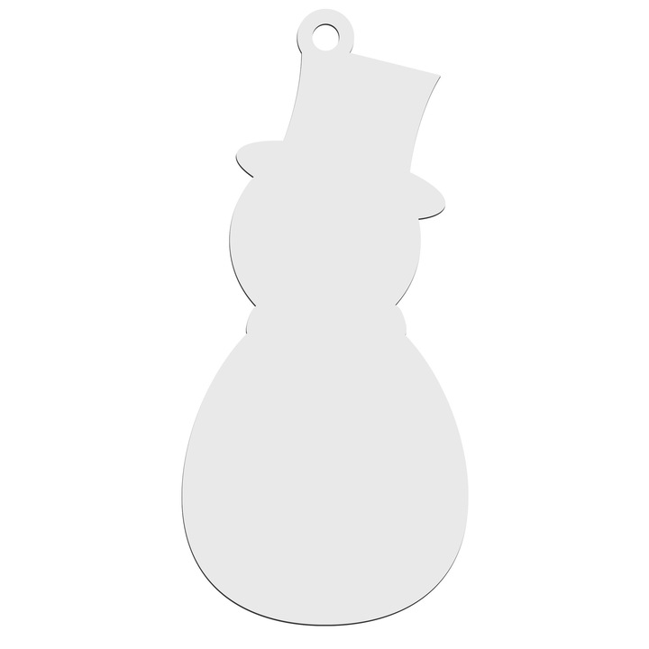 Set 10 decoratiuni de Craciun din MDF - SMX Design Albi, 10 cm