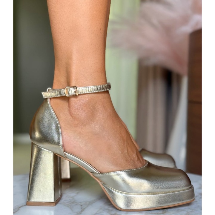 Pantofi dama Kausar Aurii, Auriu