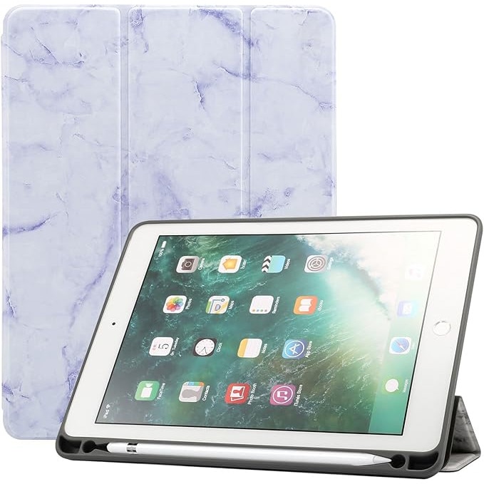 Husa premium Sigloo, pentru tableta iPAD Pro 11, model 2022/2021/2020/2018, 11 inch, interior de piele sintetica, cu suport Smart Pen, Mov