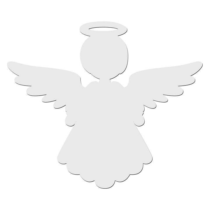 10 darabos angyal dekoráció készlet fából, MDF, 10cm, karácsonyi dekorációkhoz