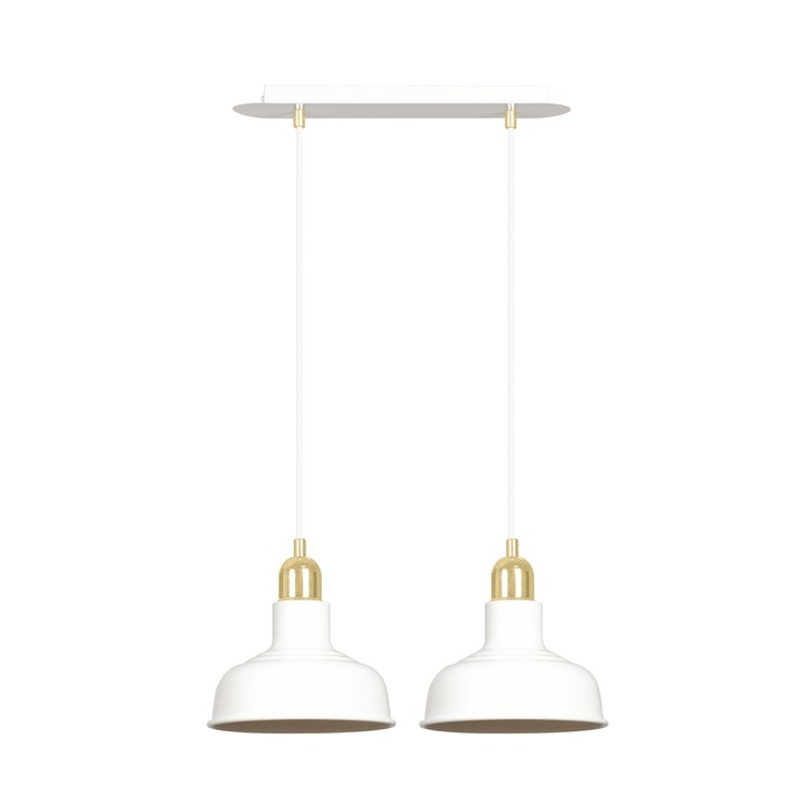 Lampa suspendata IBOR 2, Emibig, alb, E27, 15W MAX LED, dimensiuni 100x42cm, inaltime reglabila