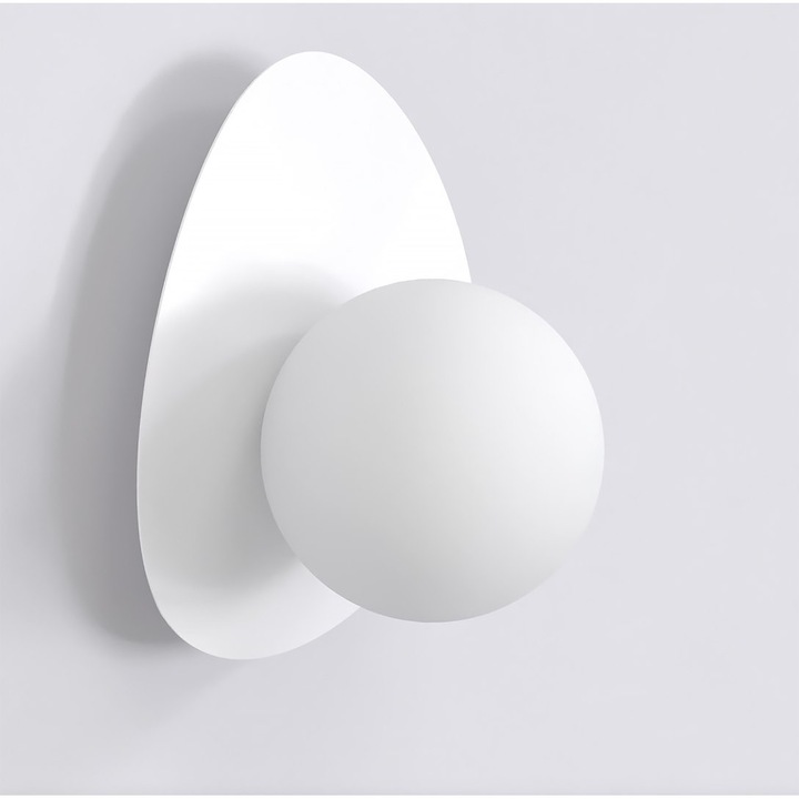 Aplika fali lámpa Emibig OVO K1, 8W MAX LED, fehér, 19x15cm