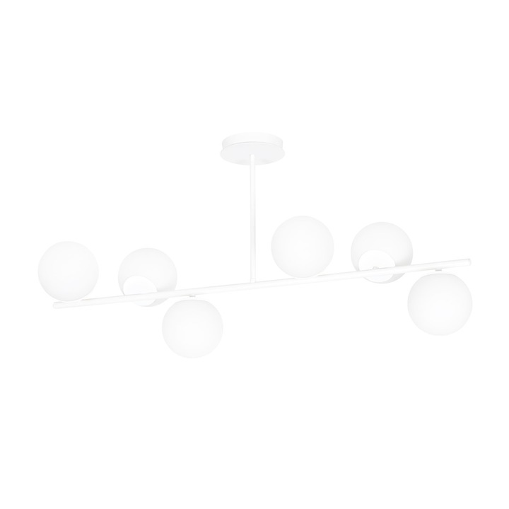 Плафон/таванна лампа BIOR 6, 6 крушки E14, 10W MAX LED, бял, 51x100см