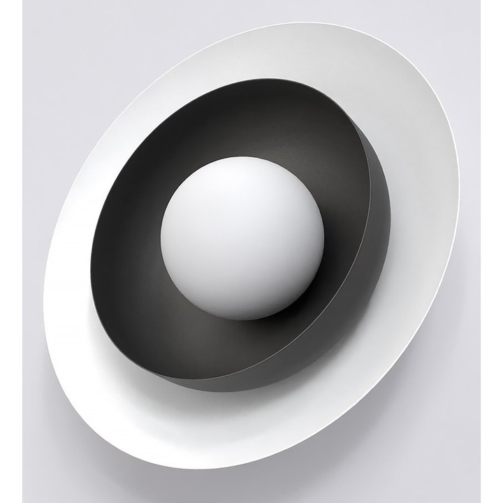 Emibig POPPI K1 fali lámpa, fehér és fekete, 30x30cm, G9 8W MAX LED