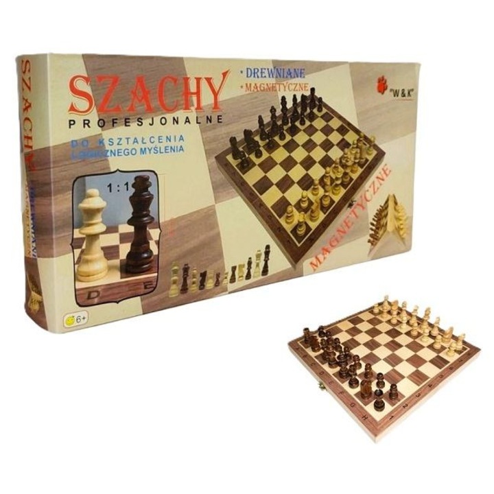 W&K 29x29cm mágneses fa sakkészlet