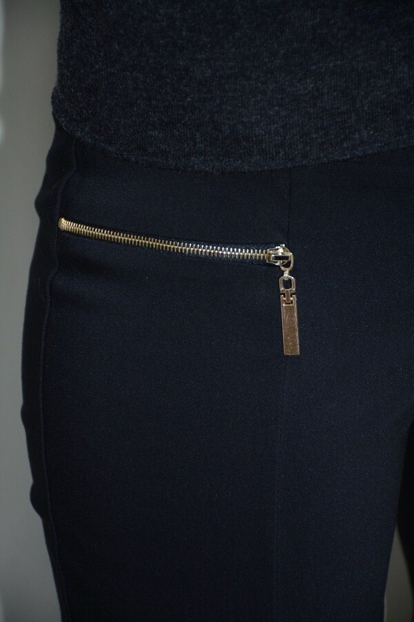 Pantaloni chic, inchidere cu fermoar,D&J EXclusive, Negru