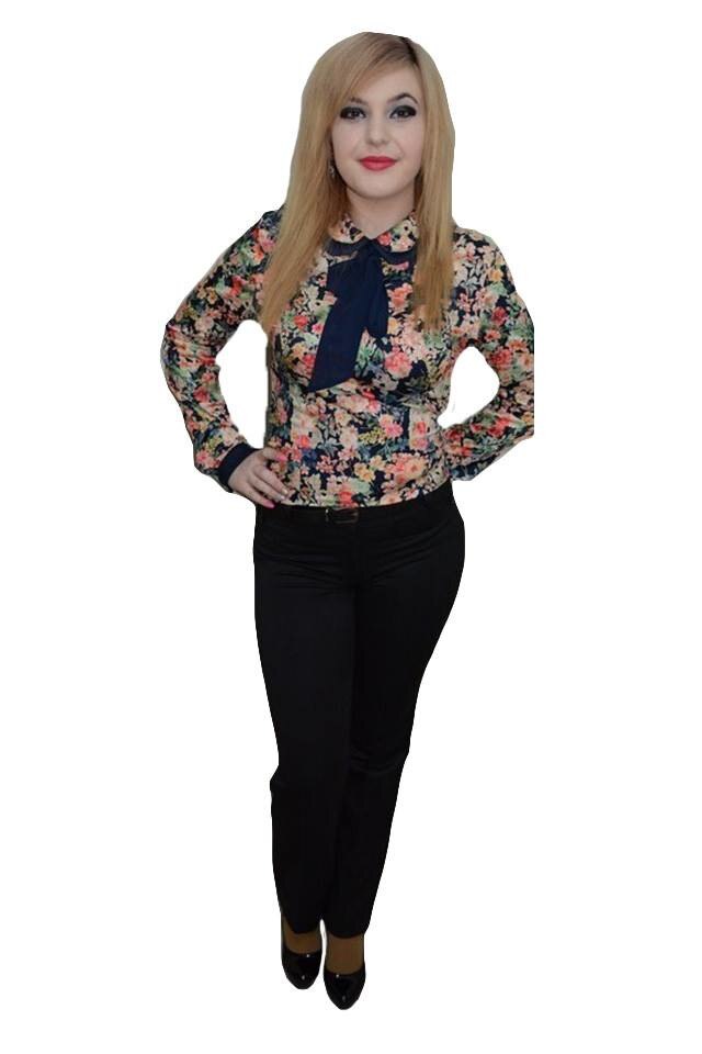 Pantaloni casual, design modern, insertii de cusaturi,D&J Exclusive, Negru