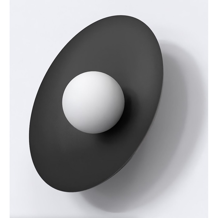 Emibig INSPO K1 fali lámpa, fekete, 30x30cm, G9, 8W MAX LED, fehér ernyő