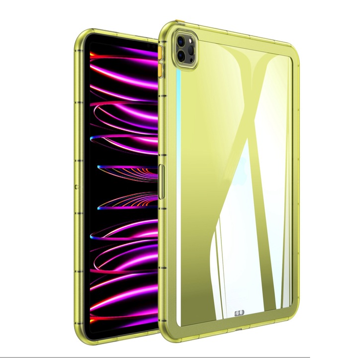 Husa tableta pentru iPad Pro 12.9 2022 / 2021 / 2020 Clear TPU, Protectie, Galben