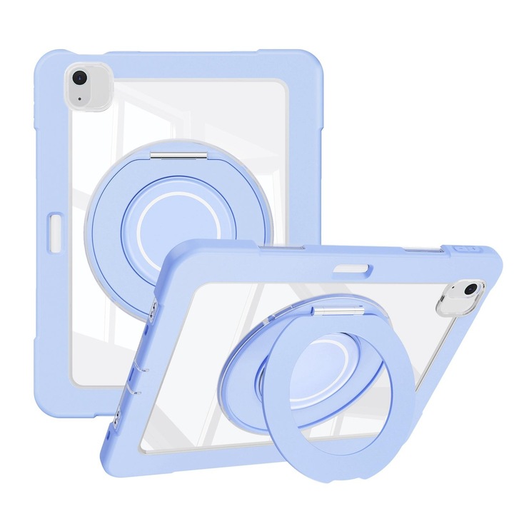 Husa tableta pentru iPad Pro 12.9 (2022 / 2021) Crystal Armor PC Hybrid TPU cu slot pentru stilou Albastru