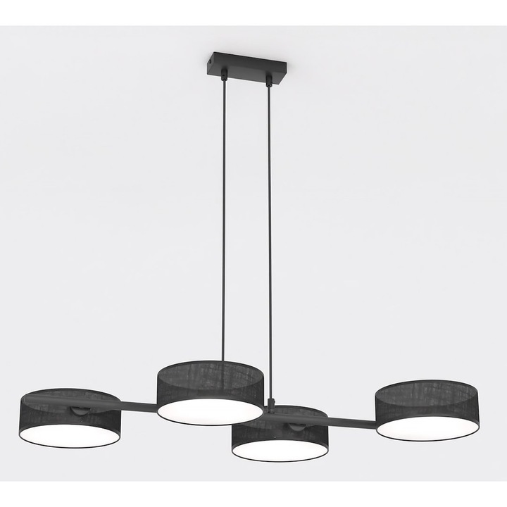 Висяща лампа Emibig, 4 крушки E14, 10W MAX LED, черна, 120x80см