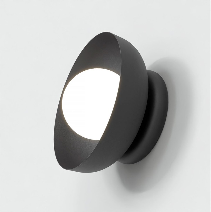 Fali lámpa Emibig OZZY K1, fekete, 8W MAX LED, fehér, 13x20cm