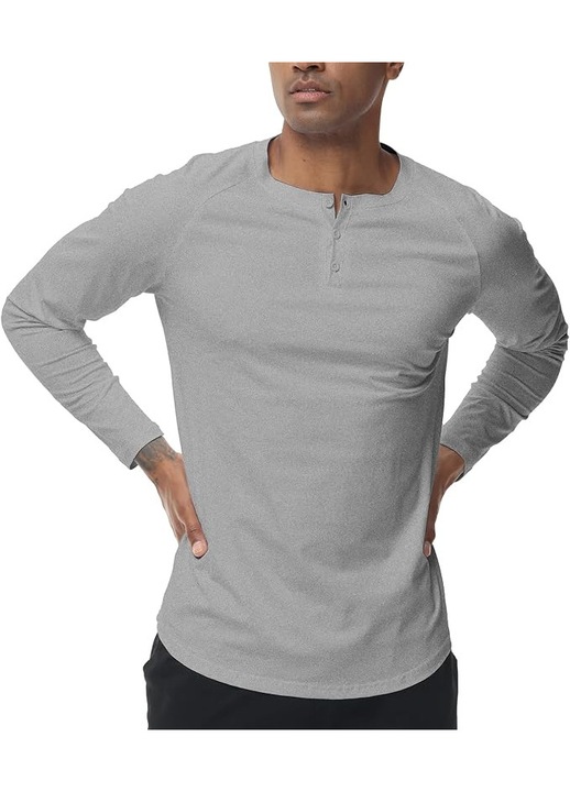 Bluza barbati XYKJFIT, marimea S, bumbac, casual, sport, maneca lunga, culoare gri