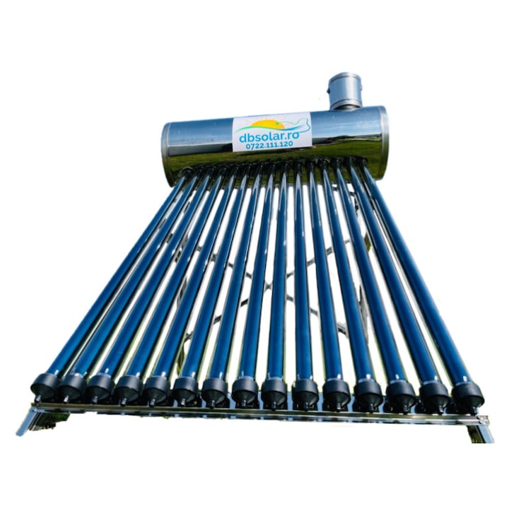 Panou solar presurizat dbsolar 150L INOX, 15 tuburi vidate, pentru 3-4 persoane