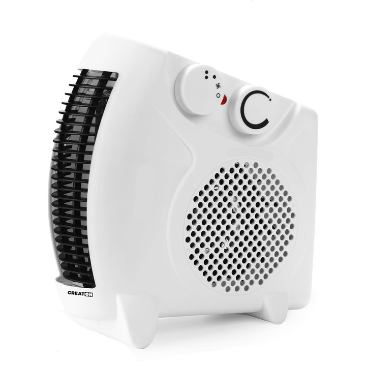 GREATON Elektromos Padlófűtés, 2000W, Állítható Termosztát, 2 Teljesítményfokozat, Túlmelegedés Elleni Védelem, Jelzőfény, Hálózati Csatlakozás, Fehér