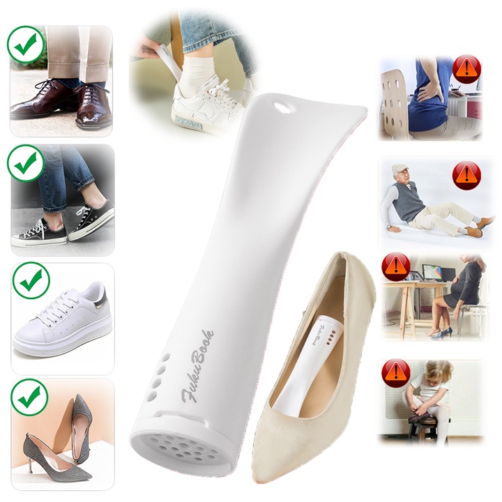 Incaltaminte portabil cu maner deodorant aromaterapic pentru dezlipire usoara, 3,8 cm x 14,5 cm, deodorant aromaterapic, mentine incaltamintea uscata, inhiba cresterea fungilor, potrivit pentru toate tipurile de incaltaminte, alb