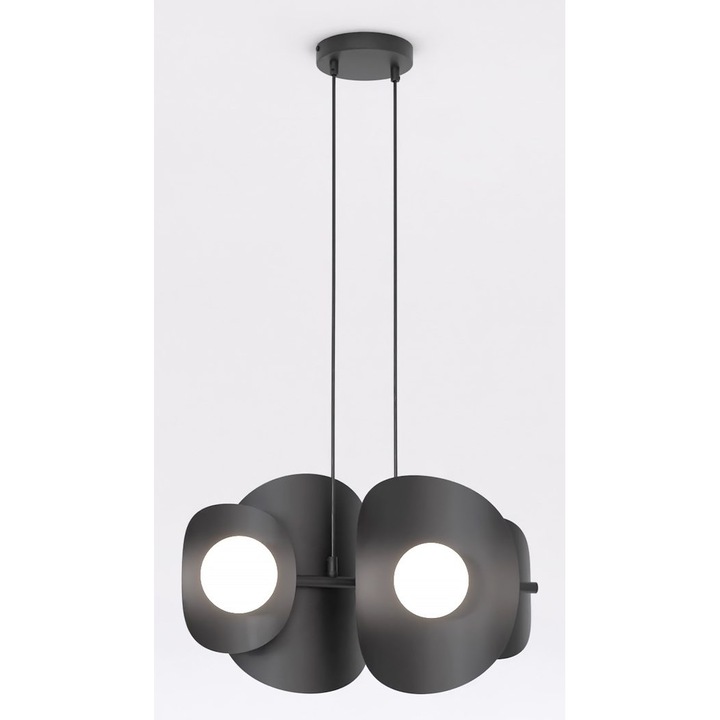 Lampa suspendata, Emibig, neagra, 120x54cm, 4 becuri G9, 8W MAX LED