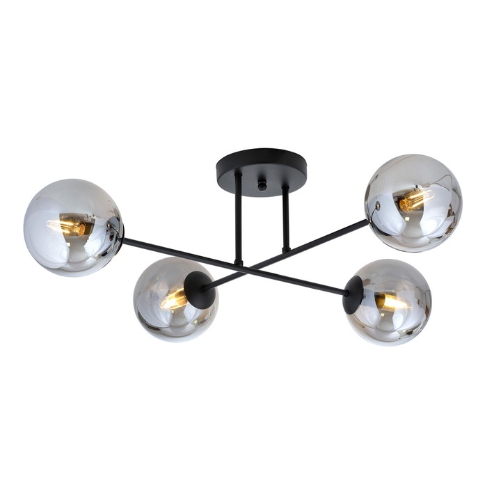 Plafoniera LED, Emibig, grafit, 4xE14, 10W, 26x55cm