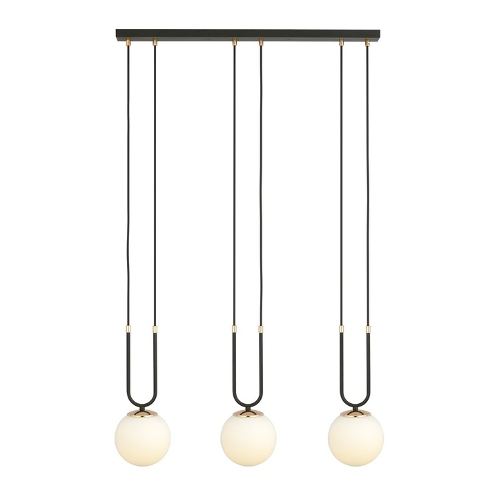 Лампа Emibig GLAM 3, черна и бяла, 3 крушки E14, 10W MAX, размери 70x115cm, регулируема височина