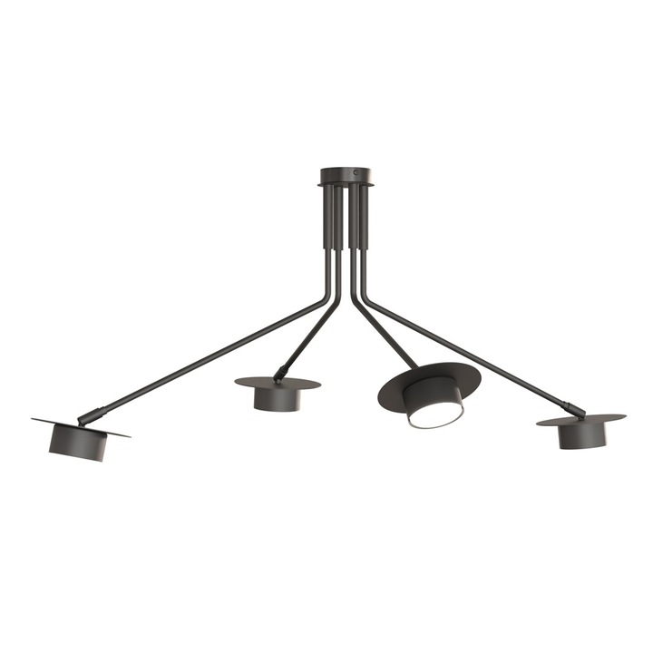 Lampa suspendata Emibig MIZU 4, 12W MAX LED, neagra, set, 100x45cm
