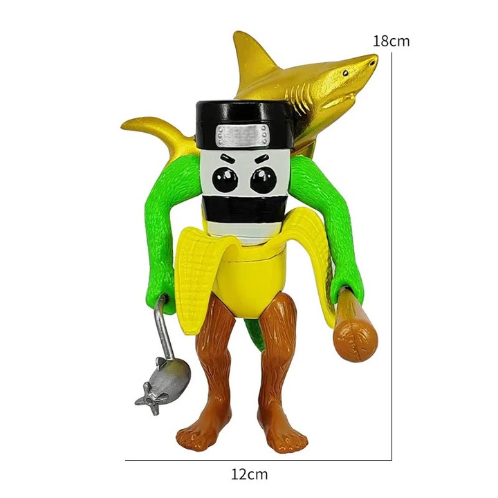 Figurina agyrohadás kombinált kapucsínó, tarlalelo, bananini, tungTung, BimBimBo, 18 cm