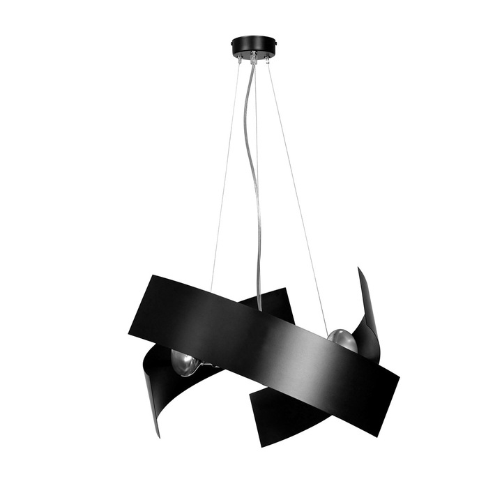 Висяща лампа MODO BLACK, 15W MAX LED, черна, размери 100x45cm, регулируема височина