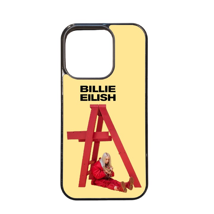 Husa telefon, Billie Eilish, silicon, neagra, pentru Iphone 14 Pro
