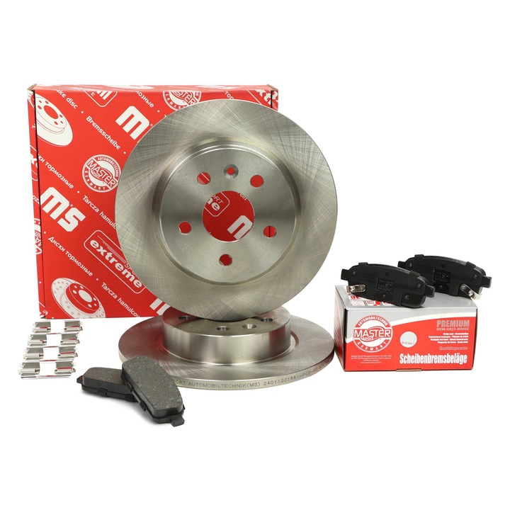 Féktárcsa és Fékbetét Készlet Master-Sport Germany, Chevrolet Cruze, Opel Astra, Mokka/Mokka X, 268x42.7mm, 5 lyuk, kopásjelzővel