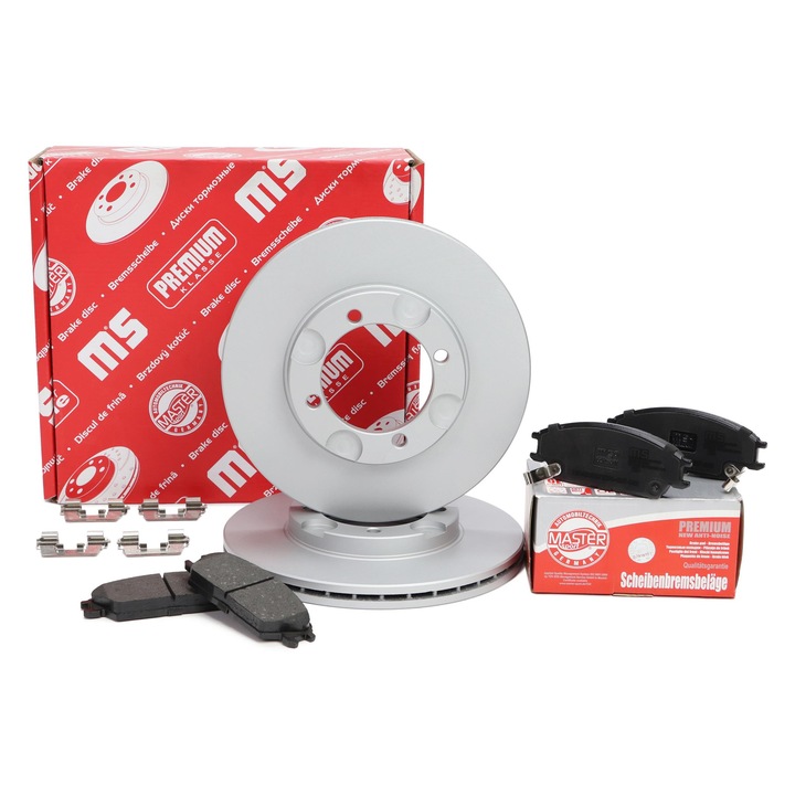 Fékbetét és féktárcsa készlet Master Sport Germany, Hyundai Lantra II (J-2), tárcsafék, 242x19.2mm, 127mm, 4 lyuk