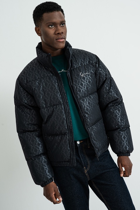 Karl Kani, Geaca cu model si guler inalt, Negru