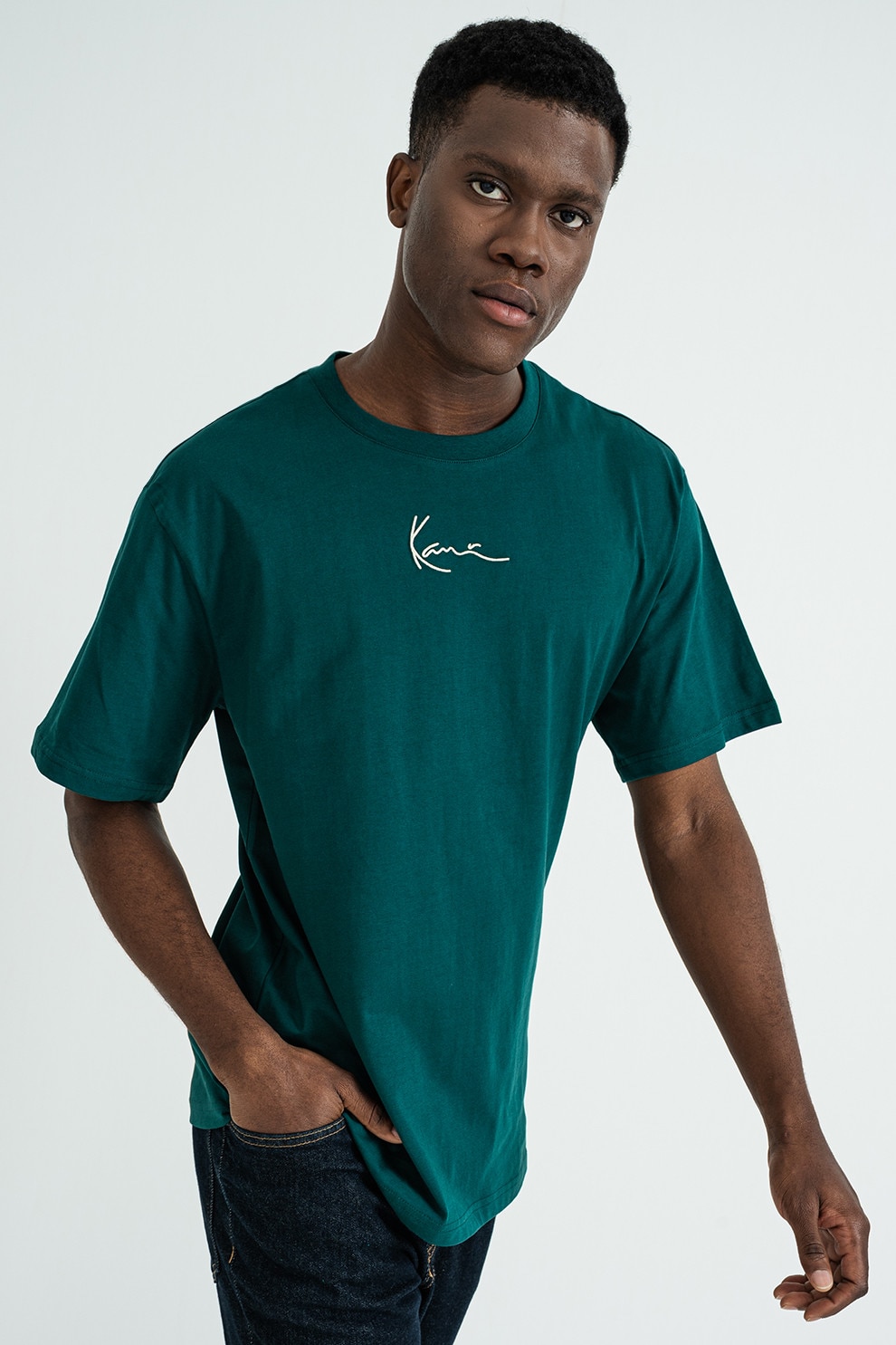 Karl Kani, Tricou de bumbac cu logo, Verde, M