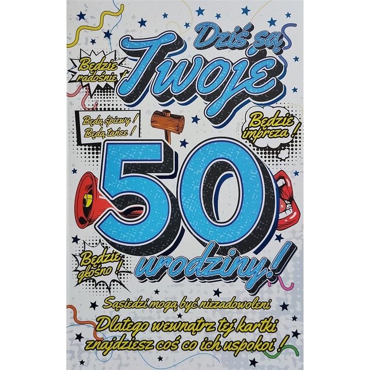 Felicitare Urodzinowa YEKU cu suspensie, 20,5x13cm, 350g, lac UV, hotstamping