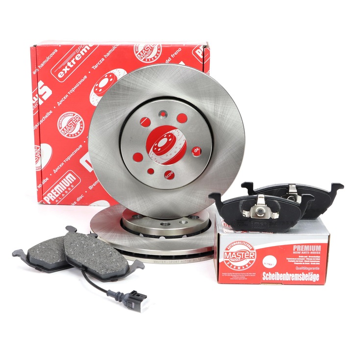 Master-Sport féktárcsa és fékbetét készlet, szellőztetett, 256x54.7mm, Audi A2 (8Z0), A3 (8L1), SEAT, SKODA, VW