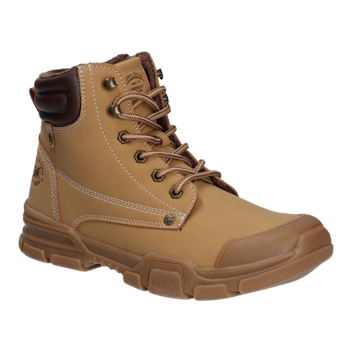 Ghete de iarna, American Club, Es197, Fermoar, Siret, Izolati cu fleece, Maro camel