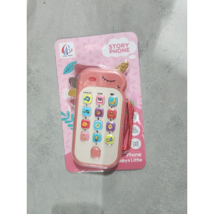 Jucarie Interactiva, Leski, Telefon Inteligent, Model Unicorn, Functii Educative, Muzicale si Voce, 4-6 ani, 19 x 11.5 cm, din Plastic, Roz