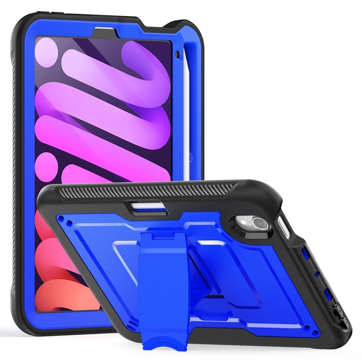 Husa tableta pentru iPad mini 2024 / mini 6 Honeycomb Suport TPE Hydric PC, Albastru