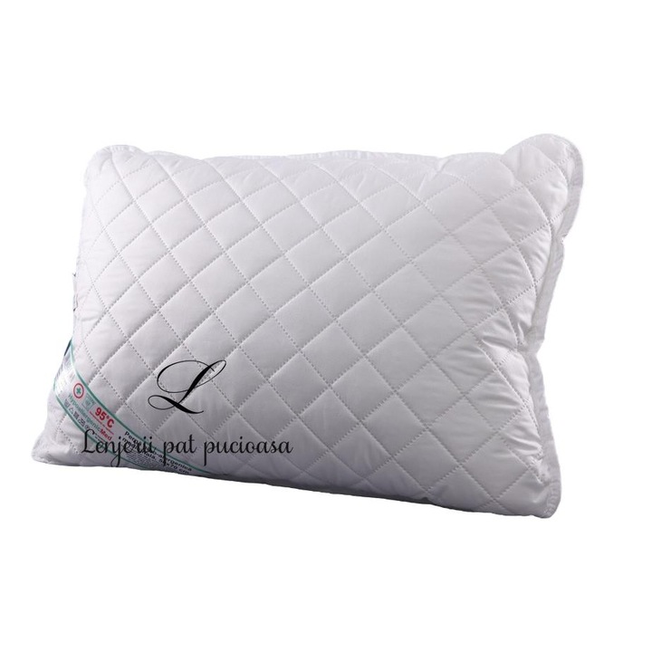 Perna matlasată Pucioasa Antiaglomerare, microfibra, 50x70cm, alb