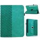 Husa tableta pentru Samsung Galaxy Tab S10 FE/S9, Rotativa, Rhombus Embossed, Piele Inteligenta, Albastru Deschis