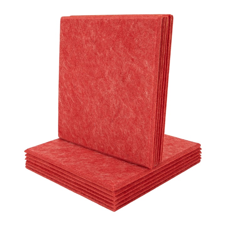 Panouri Acustice, 12 bucati, 30x30cm, 9mm grosime, din fibra de poliester