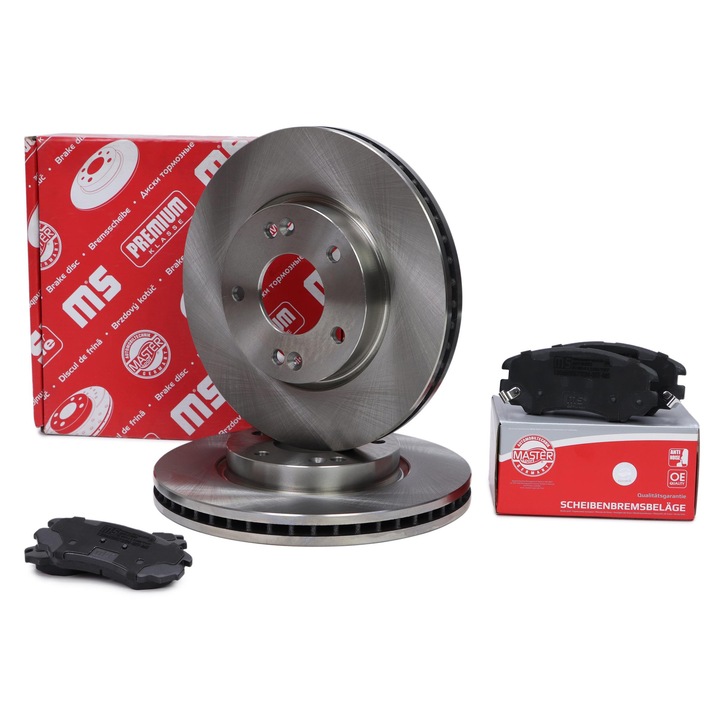 Master Sport Germany féktárcsa és fékbetét szett, Hyundai Coupe II/Kia Magentis II/Sportage II típushoz, szellőztetett, 280x26mm