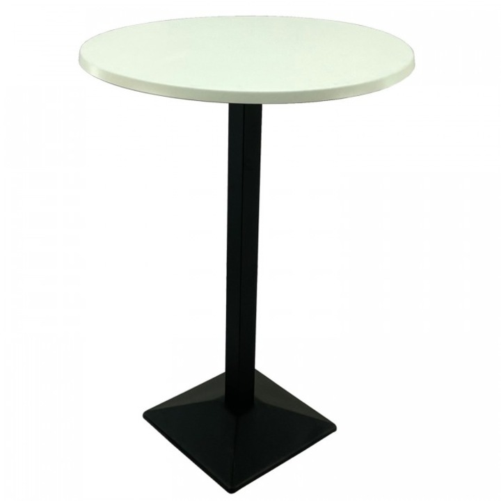 Masa bar interior/exterior 80xh112cm Raki Uni Art blat werzalit si picior metalic negru 40x40xh110cm